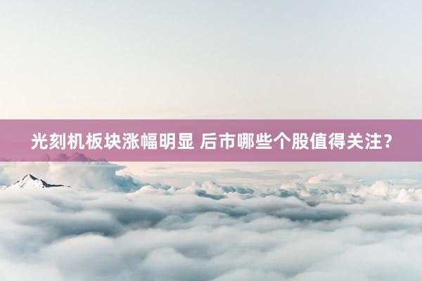 光刻机板块涨幅明显 后市哪些个股值得关注？