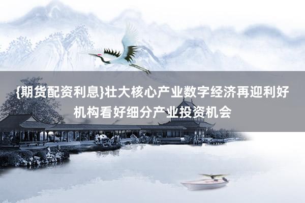 {期货配资利息}壮大核心产业数字经济再迎利好机构看好细分产业投资机会